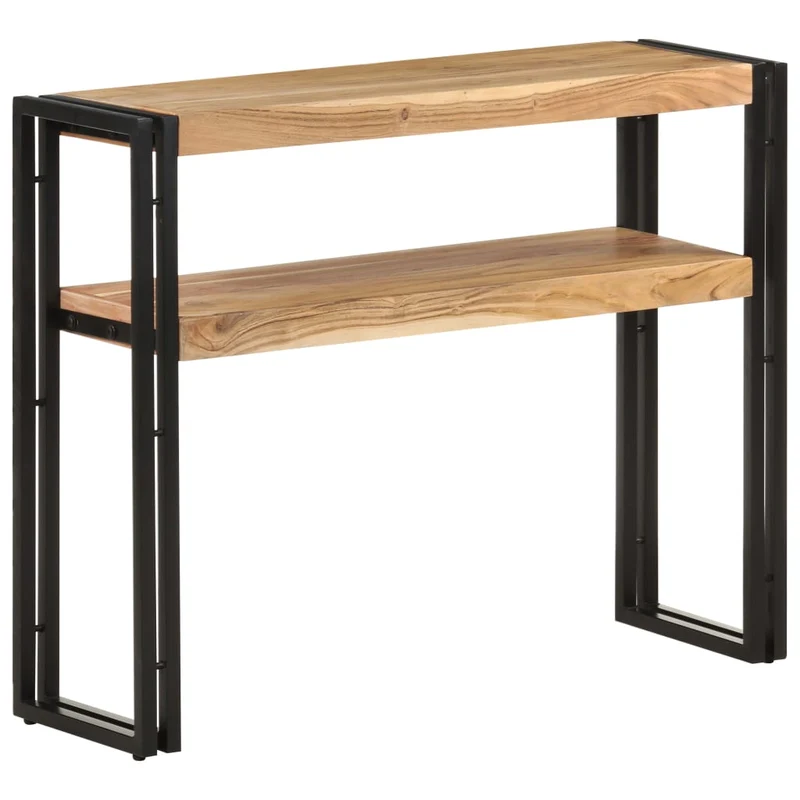 Meuble console d'entrée moderne table d'appoint 90 x 30 x 75 cm bois d'acacia et fer DEC031584