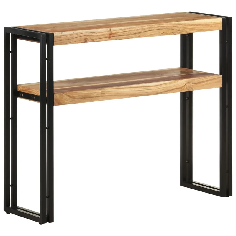 Meuble console d'entrée moderne table d'appoint 90 x 30 x 75 cm bois d'acacia et fer DEC031584