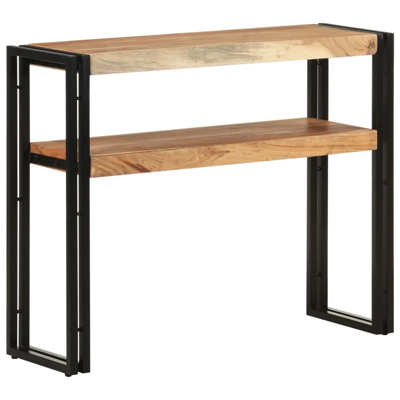 Meuble console d'entrée moderne table d'appoint 90 x 30 x 75 cm bois d'acacia et fer DEC031584