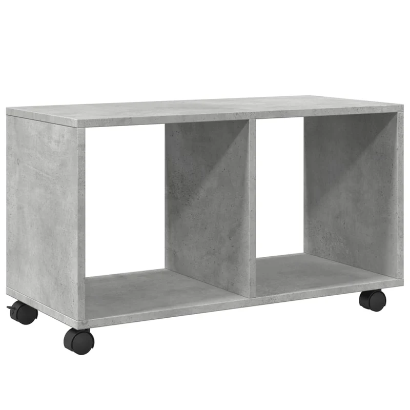 Meuble d'appoint à roulettes avec compartiments de rangement 72 x 33 x 42,5 cm bois d’ingénierie gris DEC031389