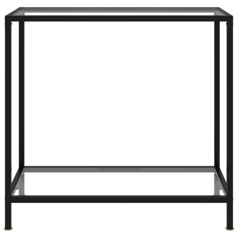 Table d'appoint console pratique 80 x 35 x 75 cm verre trempé transparent et acier DEC032278