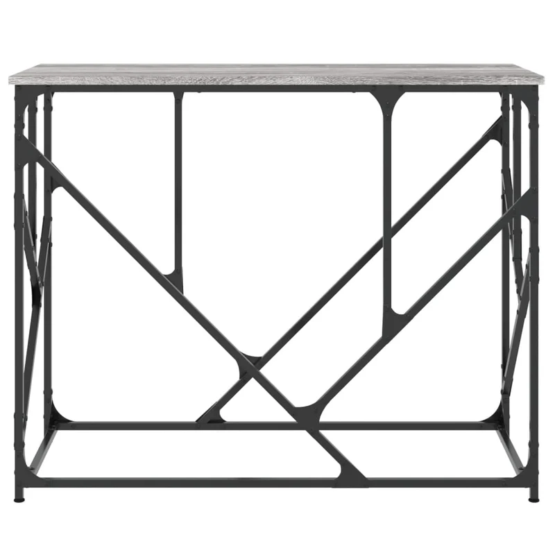 Table d'appoint console d'entrée 100 x 40 x 80 cm bois d'ingénierie gris et métal DEC032208