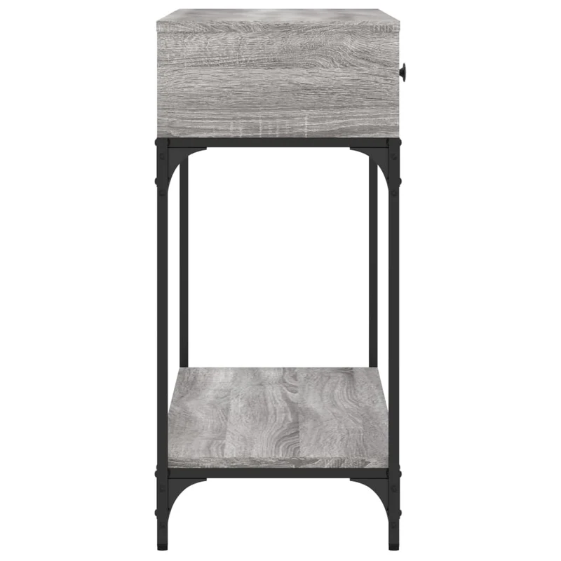 Table d'appoint console pratique avec tiroirs et étagère de rangement 100 x 34,5 x 75 cm bois d'ingénierie gris DEC032197