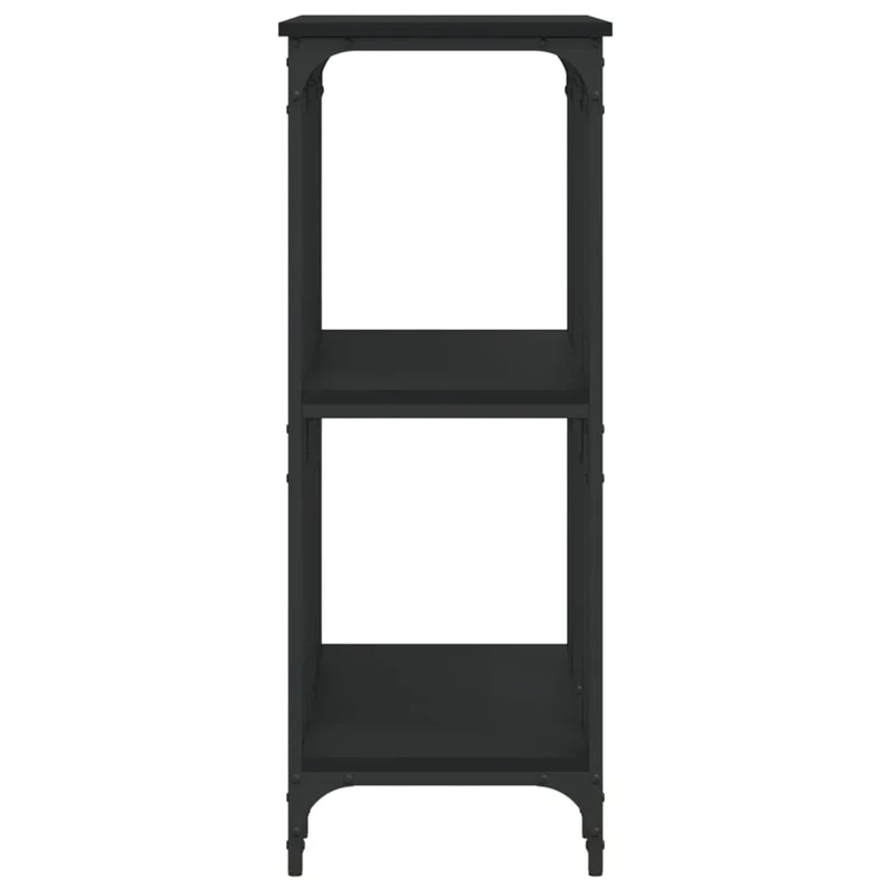 Table d'appoint console pratique avec étagères de rangement 102 x 35 x 90 cm bois d'ingénierie noir DEC032092
