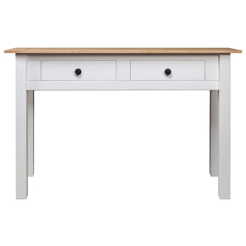Table console meuble de bureau avec tiroirs 110 x 40 x 72 cm en bois de pin blanc DEC031691
