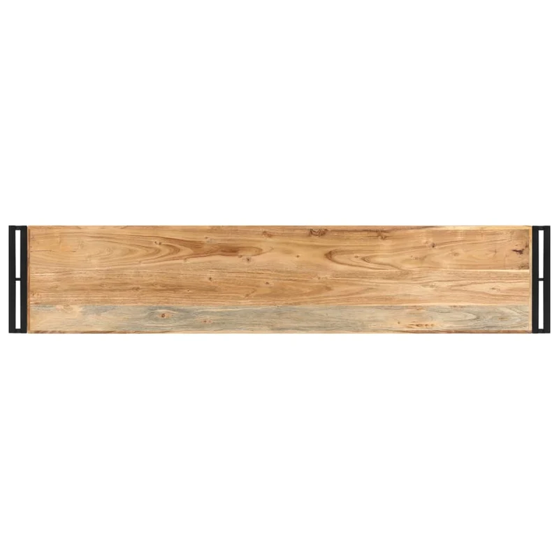 Table d'appoint console pratique avec étagères de rangement 150 x 30 x 75 cm bois d'acacia et fer DEC031560