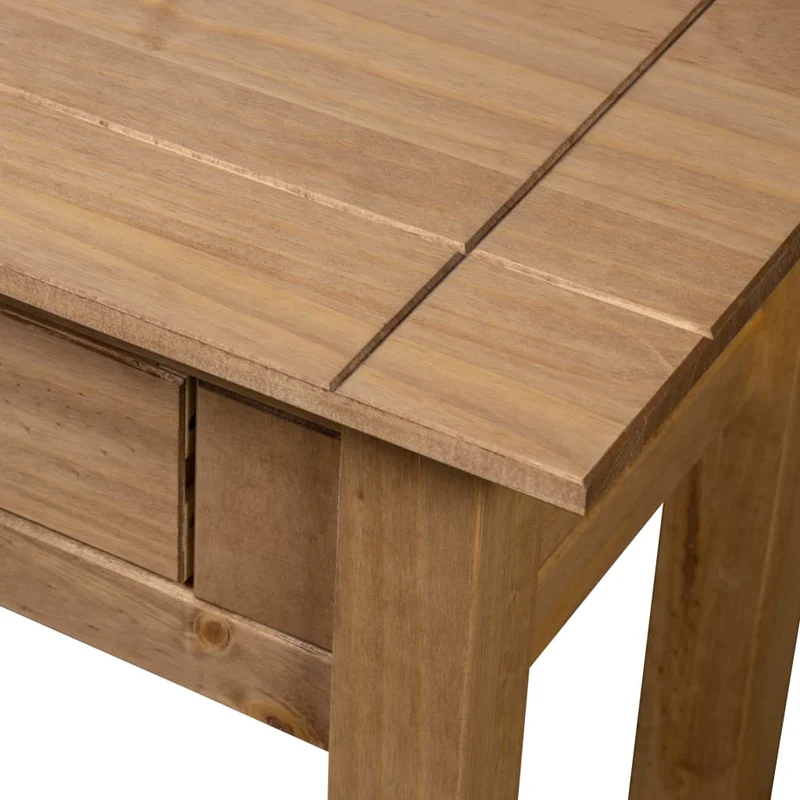 Table console bureau avec deux tiroirs de rangement 110 x 40 x 72 cm en bois de pin DEC031525