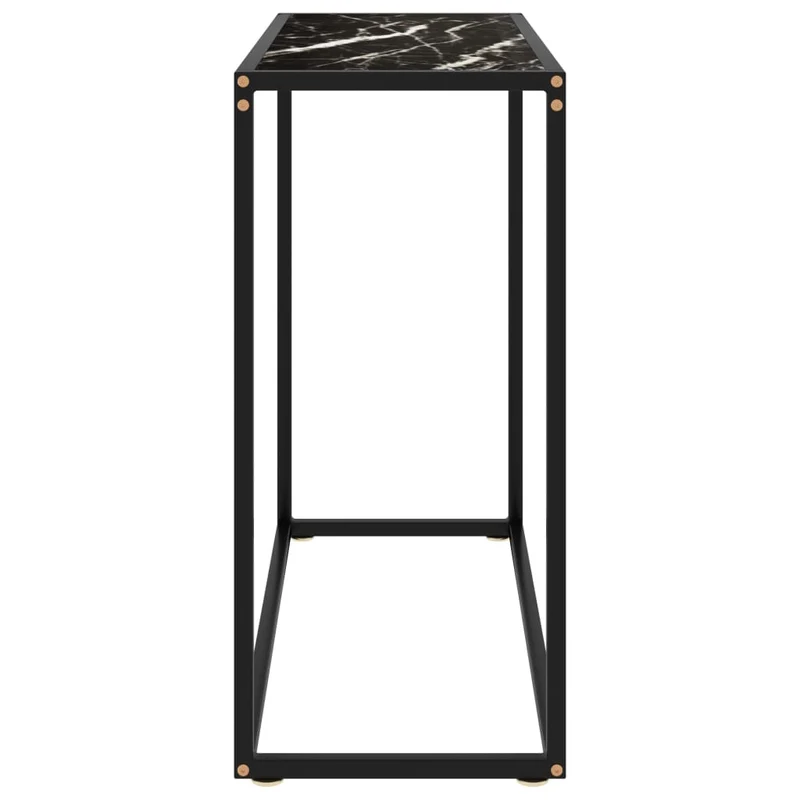 Table d'appoint console pratique pour une entrée organisée 80 x 35 x 75 cm verre trempé et acier DEC032170