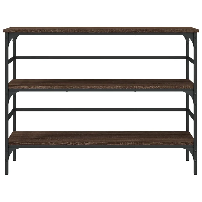 Table d'appoint console pratique avec étagères pour une entrée organisée 100 x 32 x 75 cm bois d'ingénierie marron DEC031836