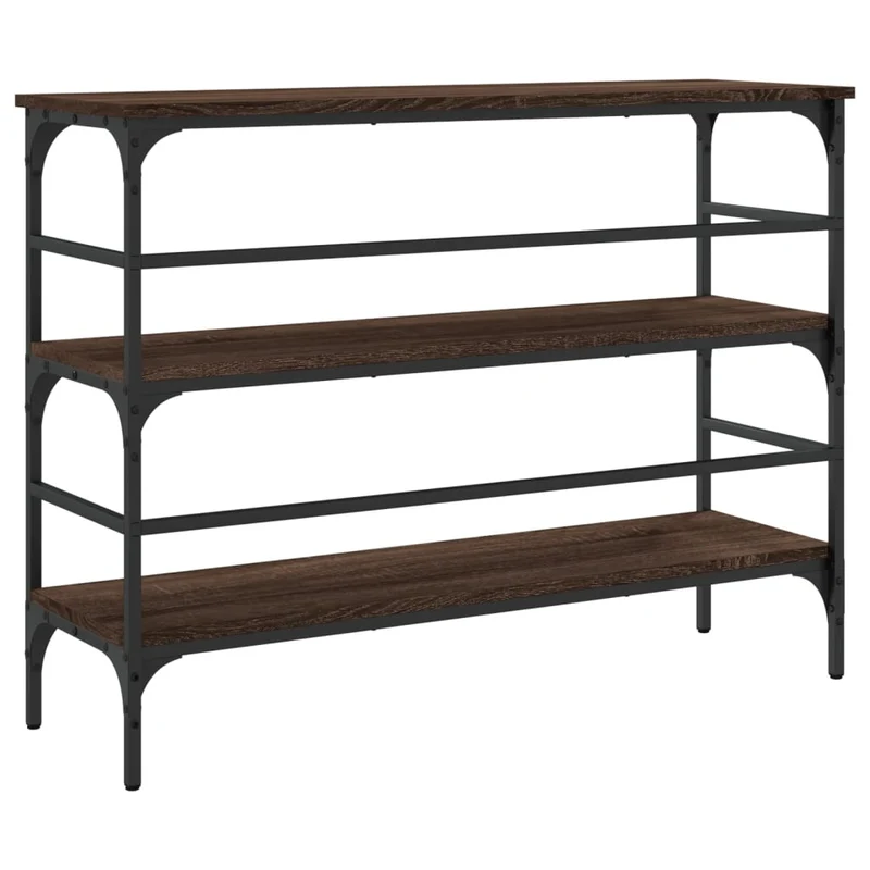 Table d'appoint console pratique avec étagères pour une entrée organisée 100 x 32 x 75 cm bois d'ingénierie marron DEC031836
