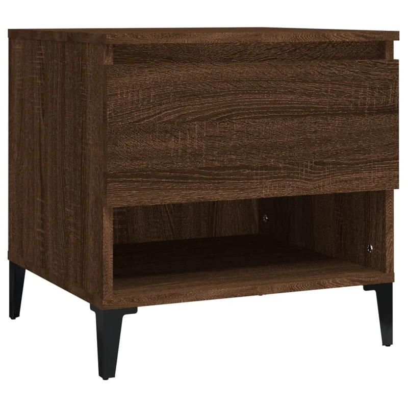Lot de 2 tables d'appoint chevet avec tiroir 50 x 46 x 50 cm bois ingénierie marron DEC032627