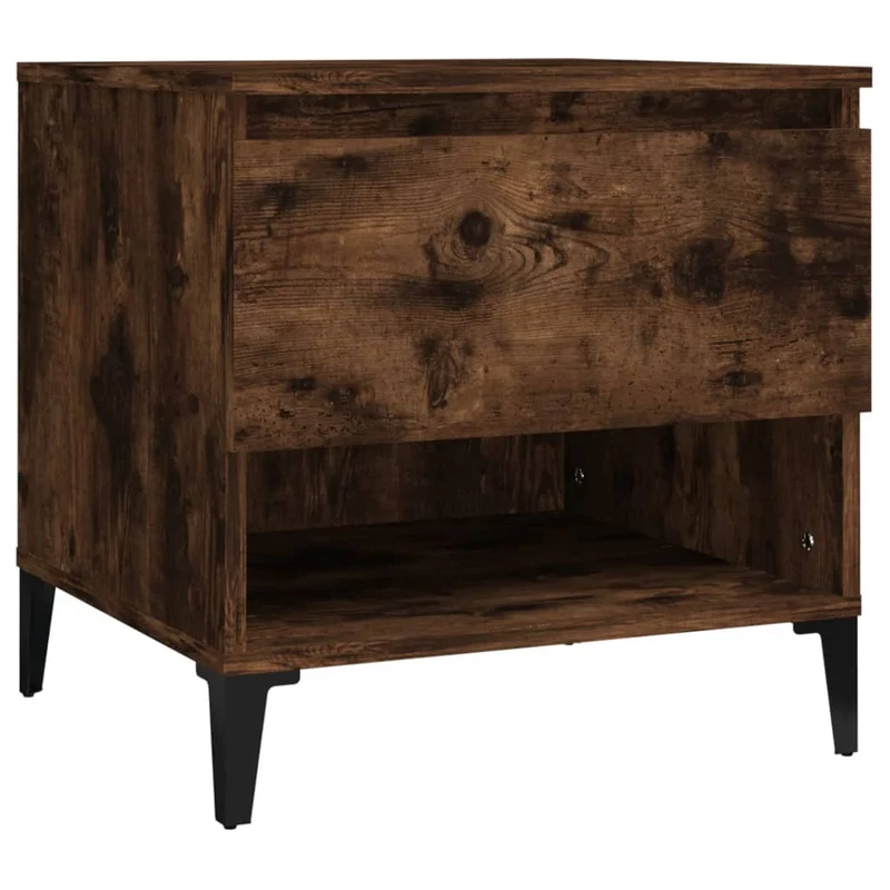 Lot de 2 tables de chevets avec tiroir 50 x 46 x 50 cm en bois ingénierie marron DEC032622