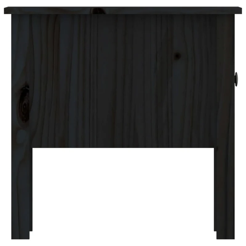 Table d'appoint chevet avec tiroir 50 x 50 x 49 cm en bois de pin noir DEC032499