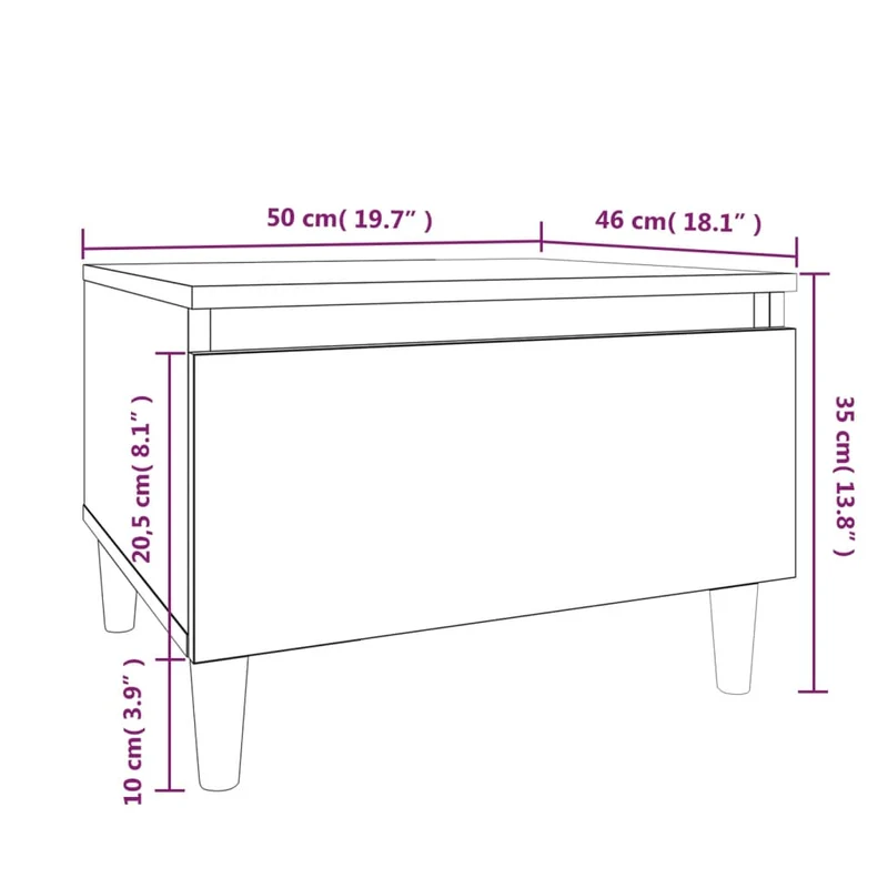 Table d'appoint meuble de salon table basse 50 x 46 x 35 cm bois d'ingénierie noir DEC032494