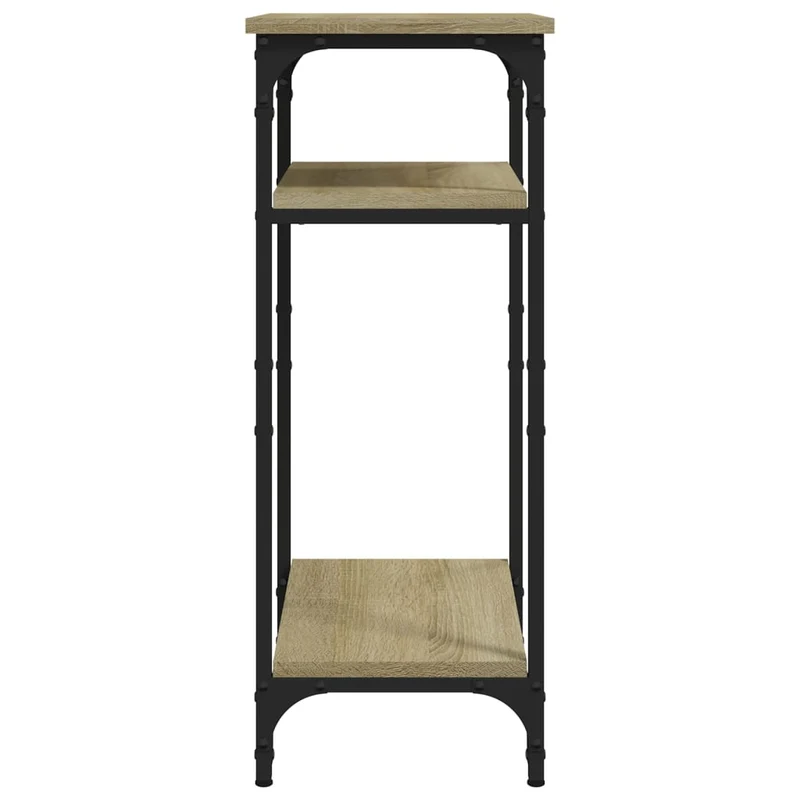 Table d'appoint console d'entrée avec étagère 40 x 30 x 75 cm bois d'ingénierie et acier DEC032414