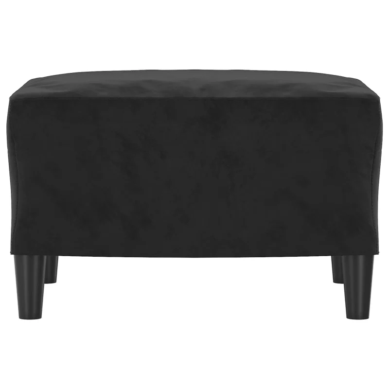 Repose-pieds tabouret 60 x 50 x 41 cm en velours noir DEC030499
