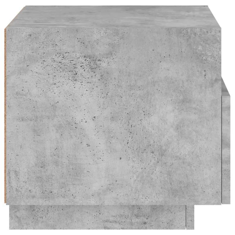 Lot de 2 tables de chevet avec tiroir et LED RVB en bois d'ingénierie couleur gris béton DEC032833