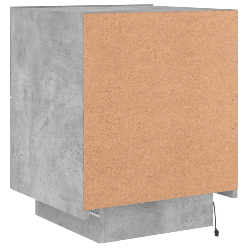 Table de chevet avec 2 tiroirs et LED 45 x 40 x 55 cm en bois d'ingénierie gris DEC032804