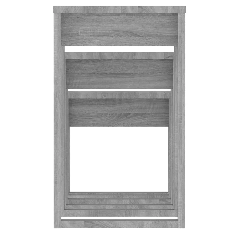 Lot de 3 tables d'appoint gigognes en bois d'ingénierie gris DEC032738