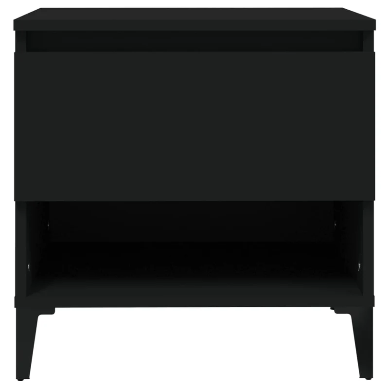 Lot de 2 tables d'appoint chevet avec tiroir 50 x 46 x 50 cm en bois d’ingénierie noir DEC032645