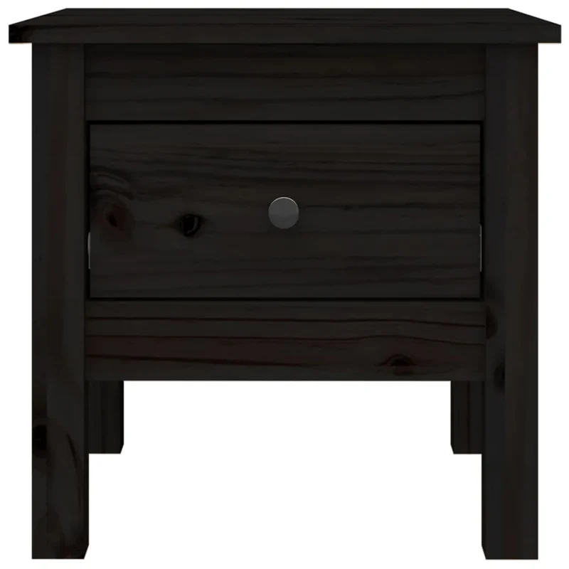 Tables d'appoint chevet avec tiroir 40 x 40 x 39 cm bois massif de pin noir DEC032640