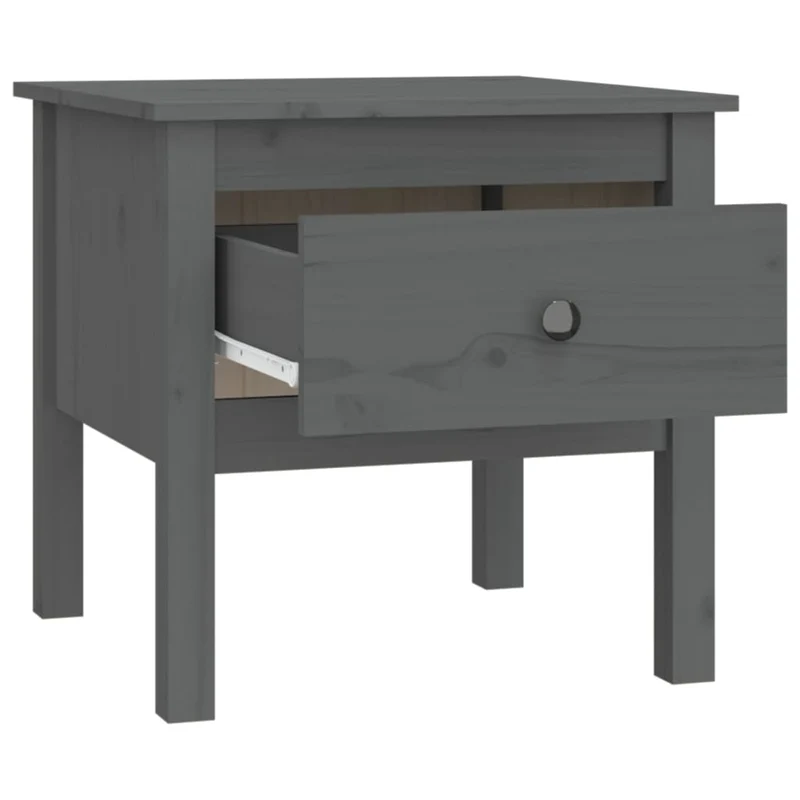 Lot de 2 tables de chevets avec tiroir 50 x 50 x 49 cm en bois massif de pin gris DEC032634