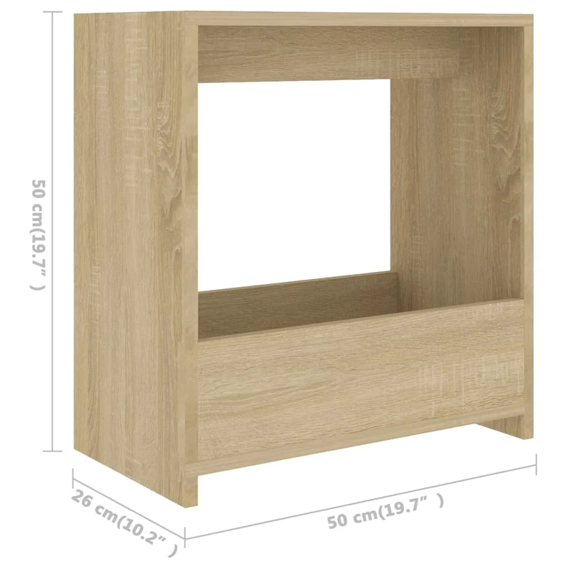 Table d'appoint bout de canapé 50 x 26 x 50 cm en bois d'ingénierie couleur chêne DEC032416