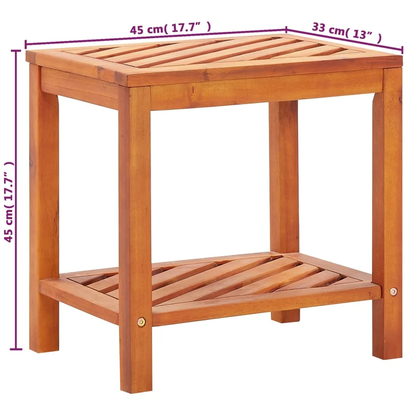 Table d'appoint support de plante en bois d'acacia 45 x 33 x 45 cm DEC032374