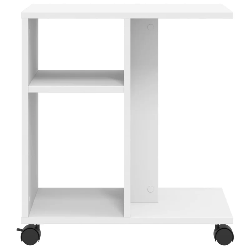 Table d'appoint meuble de salon sur roulettes 50 x 30 x 55 cm bois d'ingénierie blanc DEC032324