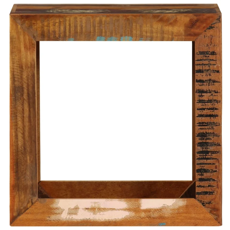 Meuble d'appoint support de plante bout de canapé 40 x 30 x 40 cm bois de récupération effet vieilli DEC032751