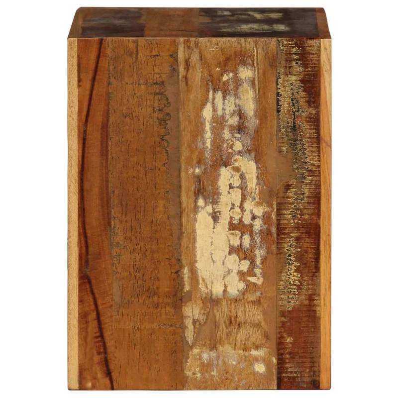 Meuble d'appoint support de plante bout de canapé 40 x 30 x 40 cm bois de récupération effet vieilli DEC032751