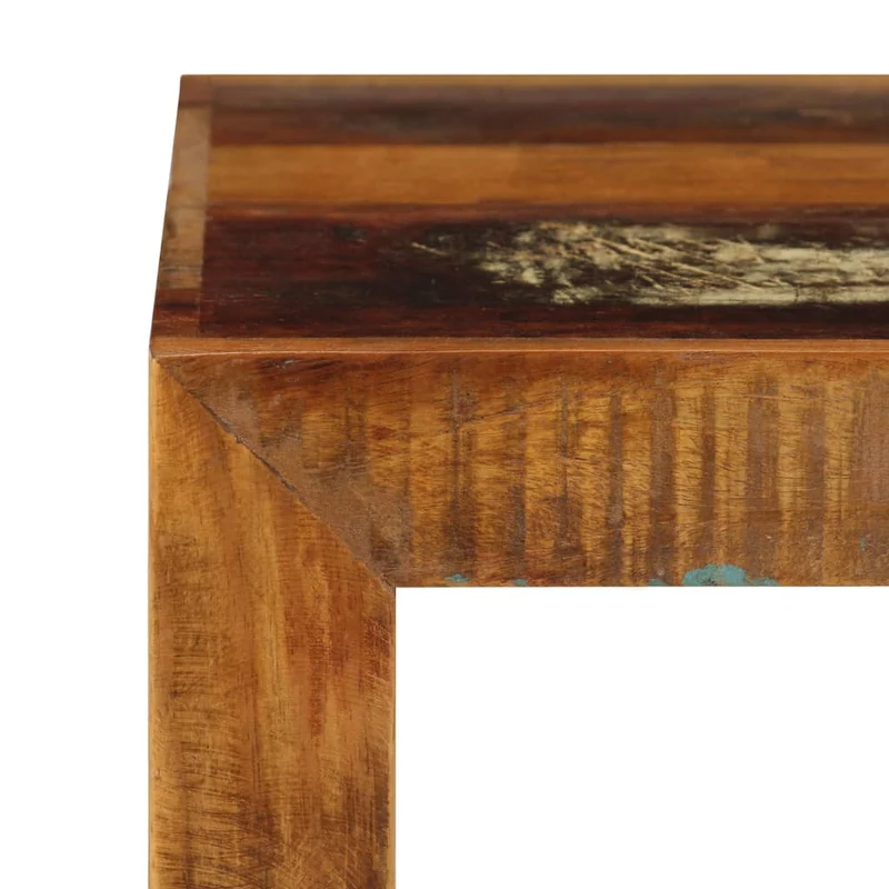 Meuble d'appoint support de plante bout de canapé 40 x 30 x 40 cm bois de récupération effet vieilli DEC032751