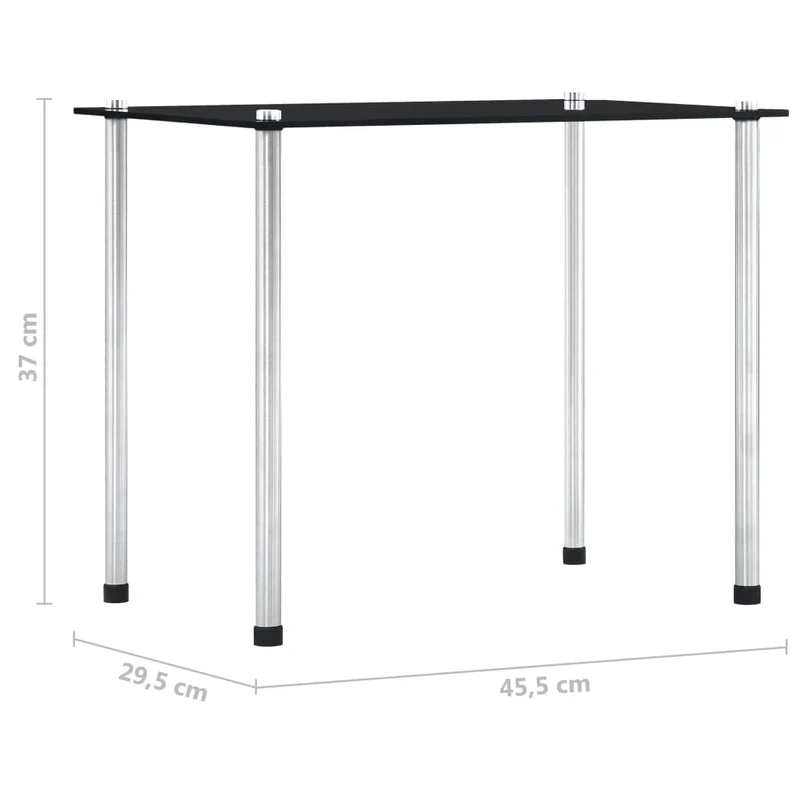 Lot de 3 tables d'appoint gigognes en verre trempé noir et acier DEC032737