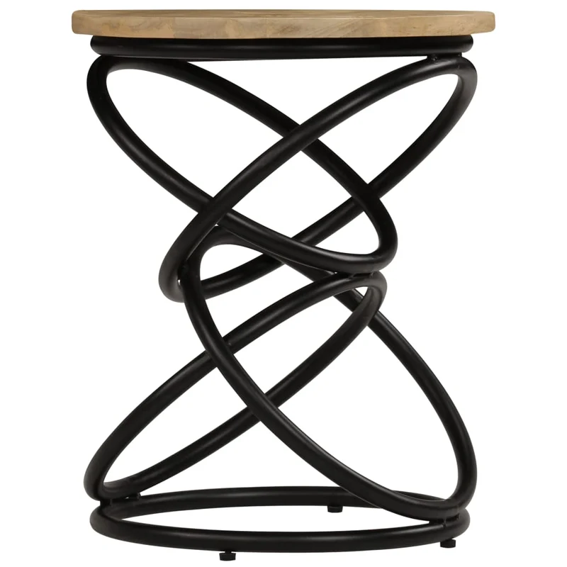 Table d'appoint support de plante 40 x 50 cm bois de manguier et fer DEC032375