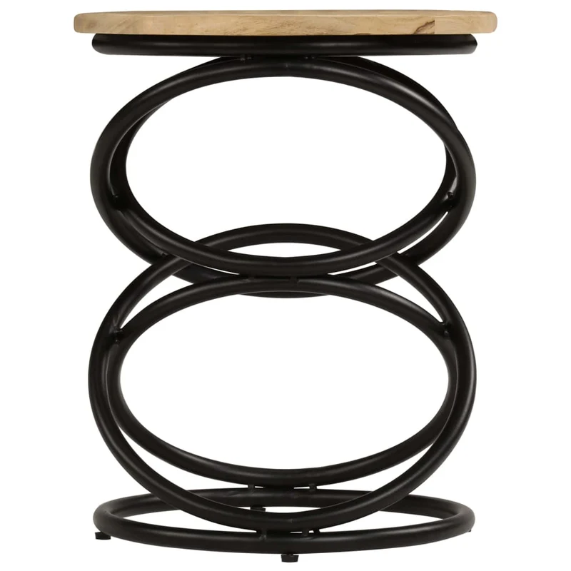 Table d'appoint support de plante 40 x 50 cm bois de manguier et fer DEC032375
