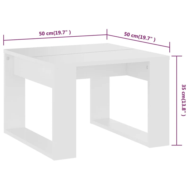 Table d'appoint table basse 50 x 50 x 35 cm bois d’ingénierie blanc DEC032359