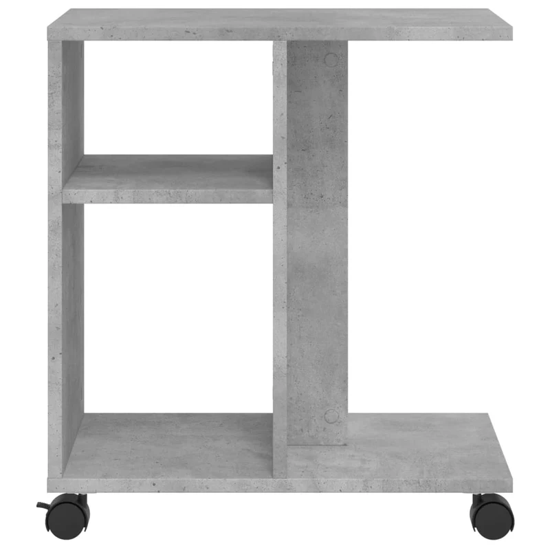 Table d'appoint sur roulettes en bois d'ingénierie gris DEC032332