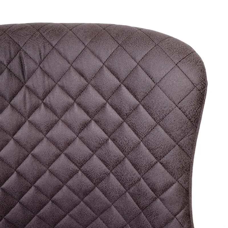 Tabouret de bar chaise haute de comptoir en tissu gris foncé design rétro cadre en métal 04_0001243