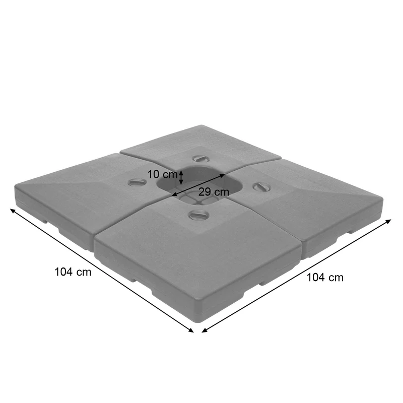 Pied de parasol support remplissable 124kg 4 modules 04_0003904