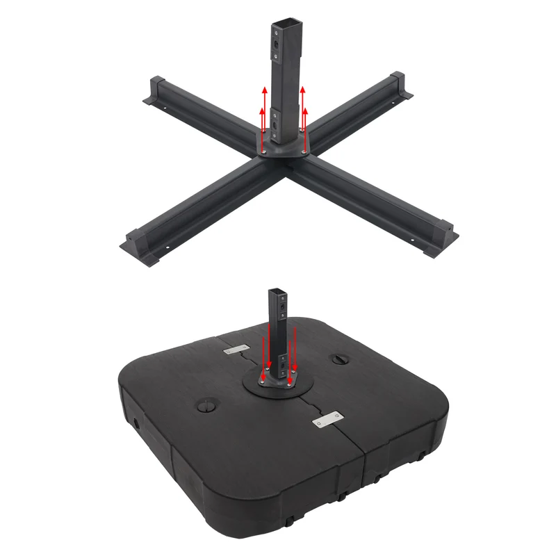 Pied support de parasols remplissable 180 kg composé de deux modules 04_0004920
