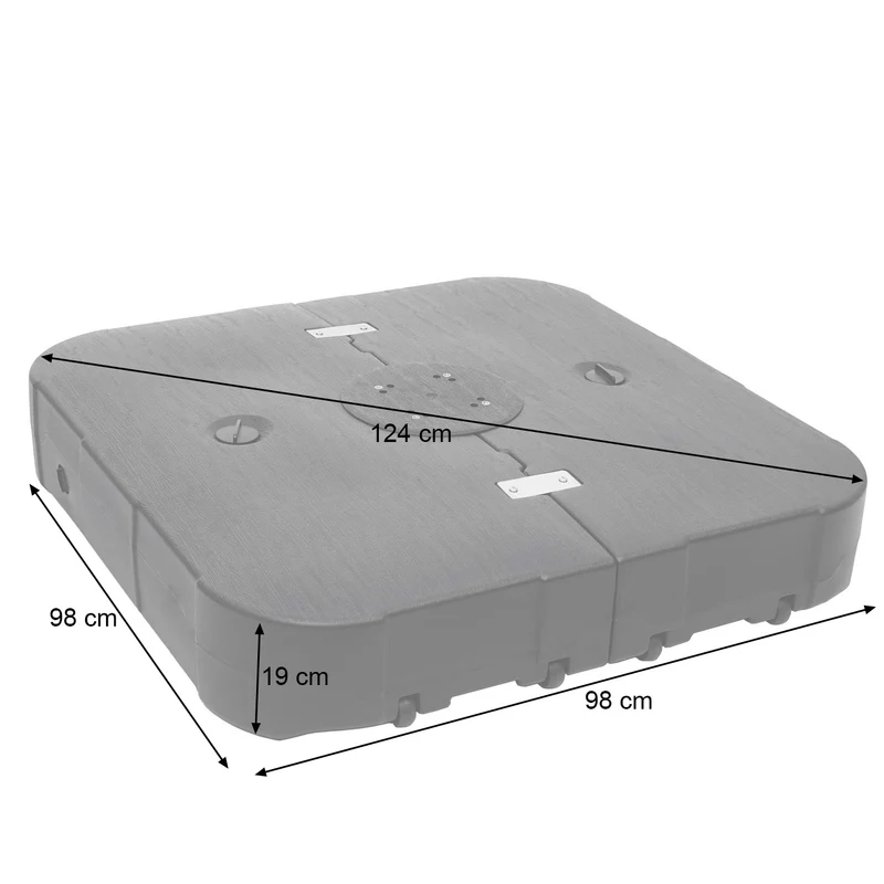 Pied support de parasols remplissable 180 kg composé de deux modules 04_0004920