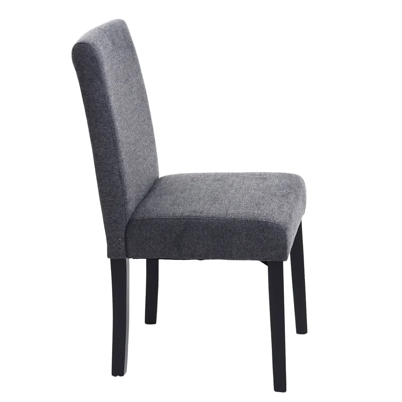 Chaise de salle à manger cuisine en tissu gris anthracite pieds foncés design moderne 04_0002322