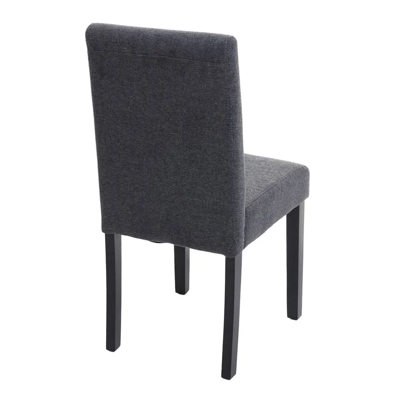 Chaise de salle à manger cuisine en tissu gris anthracite pieds foncés design moderne 04_0002322