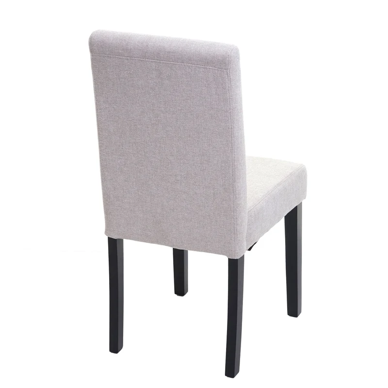 Chaise de salle à manger cuisine en tissu beige crème pieds en bois foncés design moderne 04_0002351