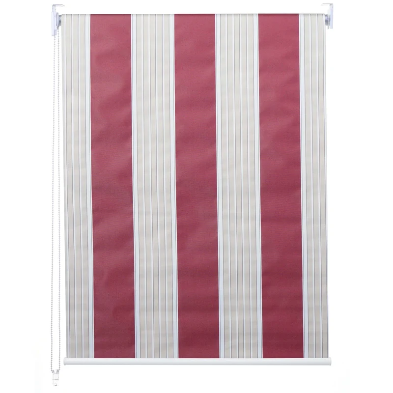 Store enrouleur de fenêtre occultant protection solaire store à tirage latéral 50x160cm opaque rouge blanc beige 04_0004530