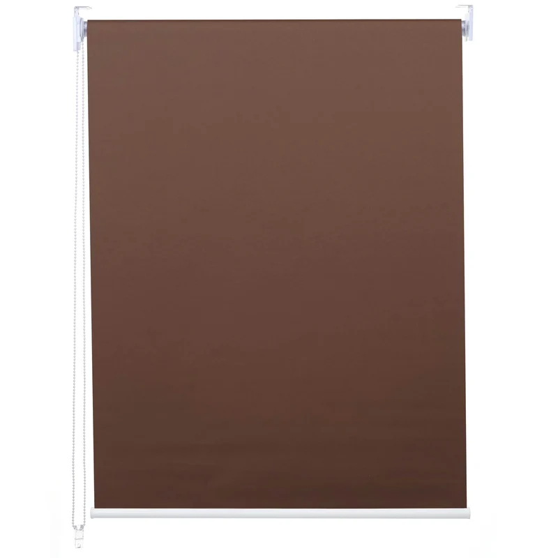 Store enrouleur de fenêtre occultant protection solaire store à tirage latéral 60x230cm opaque marron 04_0004436