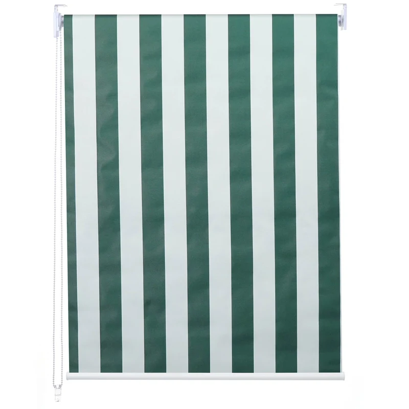 Store enrouleur de fenêtre occultant protection solaire store à tirage latéral 90x230cm opaque vert blanc 04_0004483