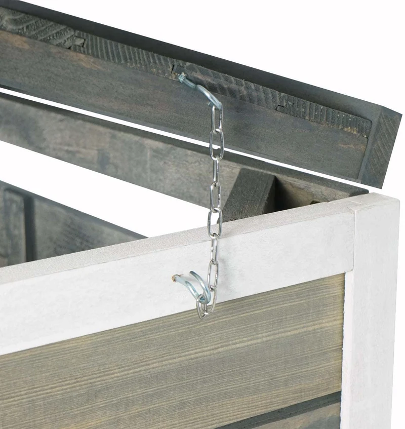 Abri de poubelles extérieur conteneurs à ordures avec couvercle jusqu'à 4 bacs 126x158x98 cm en bois certifié FSC gris-blanc 04_0002867