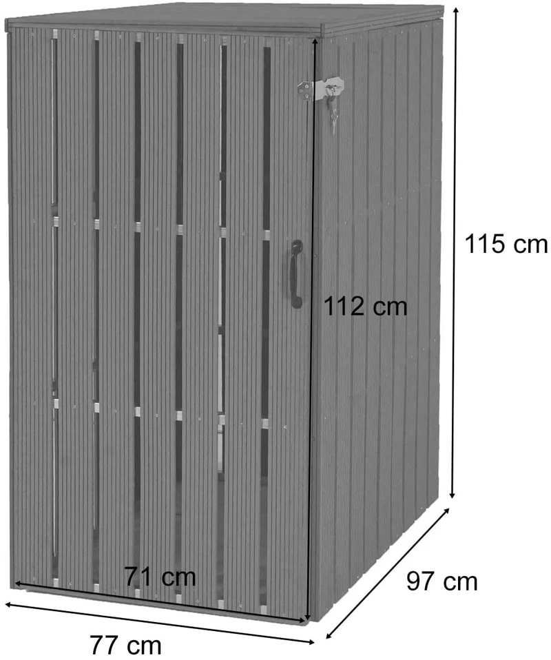 Abri de poubelles extérieur conteneurs à ordures jusqu'à 2 bacs métal aspect bois marron 115x77x97 cm 04_0002862