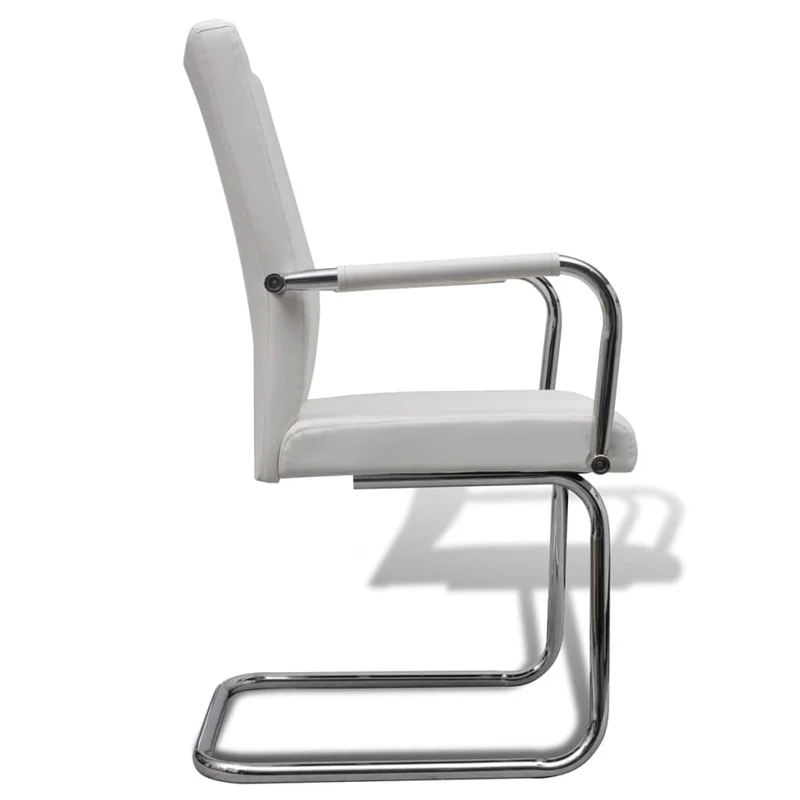 Lot de 2 chaises de salle à manger cuisine cantilever design moderne synthétique blanc CDS020301